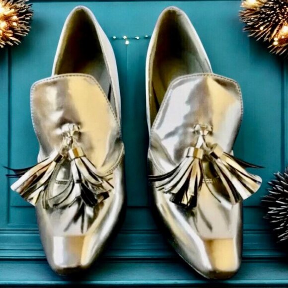 JESSICA BUURMAN Patent Leather Piump Tassel Square Toe - Picture 3 of 11